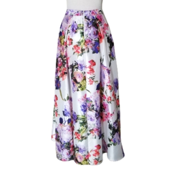 My Michelle Skirt Purple Floral Maxi Size 5 - Picture 9 of 13